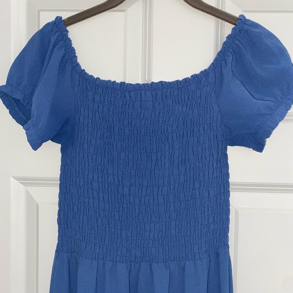 Monteau | Midi Blue Dress with Ruching SIZE: Medium - Picture 3 of 7